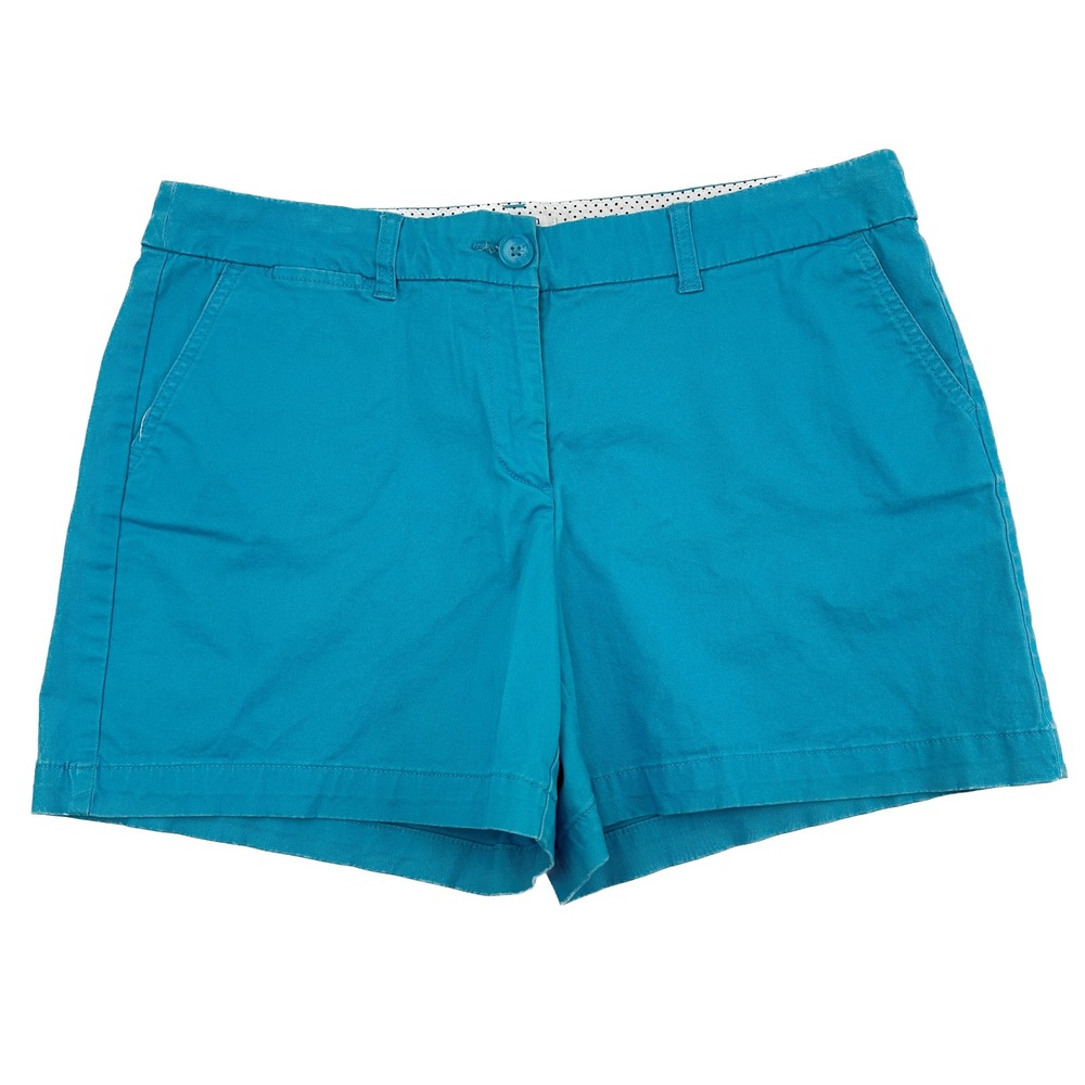 Crown & Ivy Khaki Short Women 12 Sky Blue Chino Stretch Cotton Casual 5in Inseam